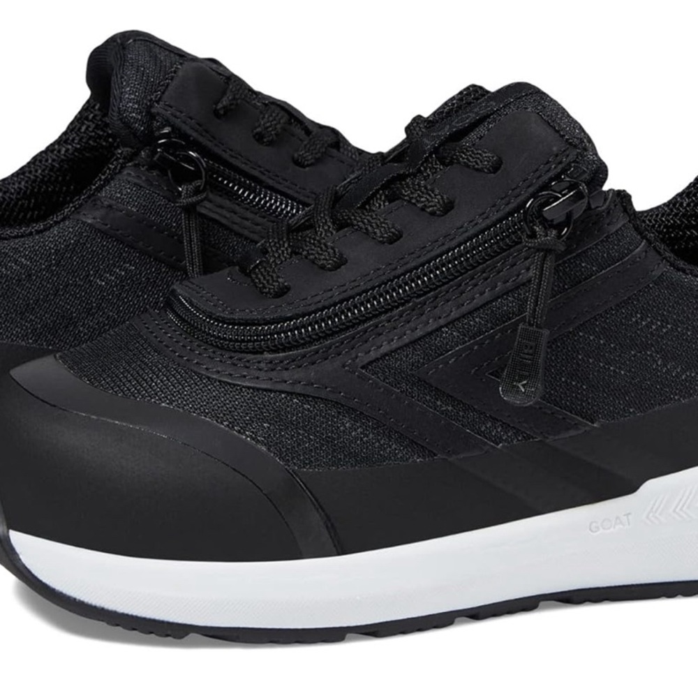 Black and White Low-Top Sneakers with Zipper